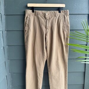 Massimo Dutti‎ Casual Fit Textured Cotton Blend Chino Pants Tan 32x30
